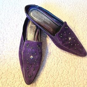 Donald J. Pliner Couture purple suede mules